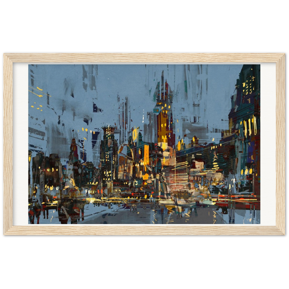 Archival Matte Paper Wooden Framed Cityscape 2