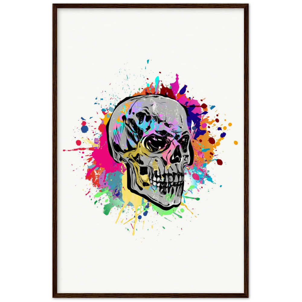 Archival Matte Paper Wooden Framed Abstract Skalle 2