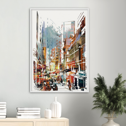 Archival Matte Paper Wooden Framed Cityscape 1