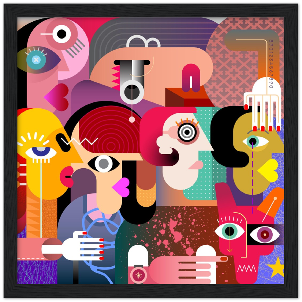 Classic Matte Paper Wooden Framed Abstract 2