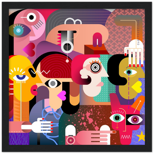 Classic Matte Paper Wooden Framed Abstract 2