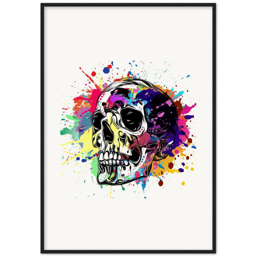 Archival Matte Paper Wooden Framed Abstract Skalle 1