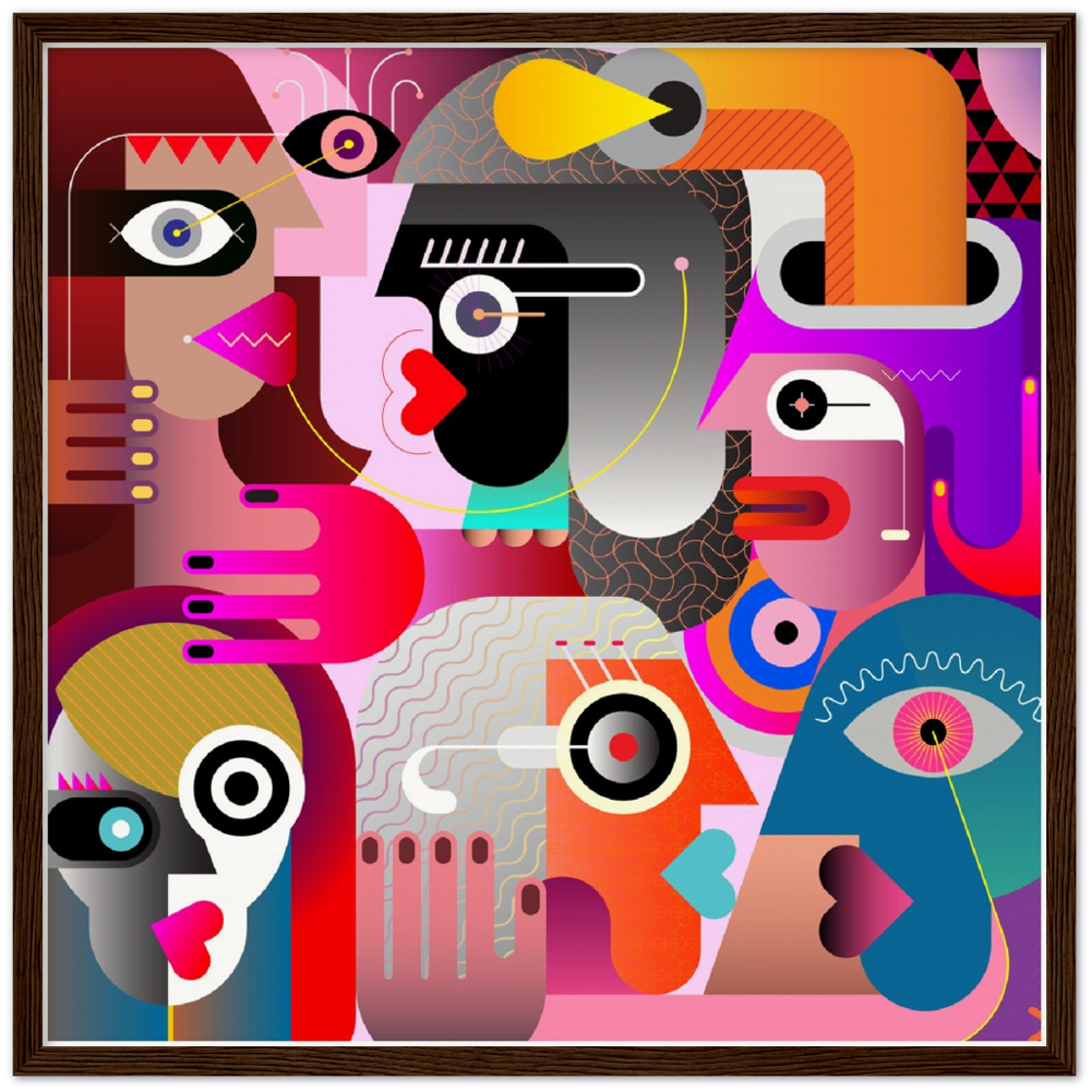 Archival Matte Paper Wooden Framed Abstract 3