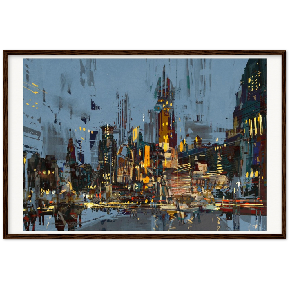 Archival Matte Paper Wooden Framed Cityscape 2