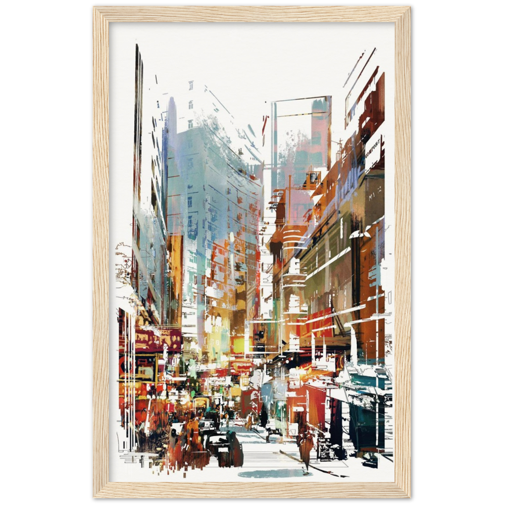Archival Matte Paper Wooden Framed Cityscape 1