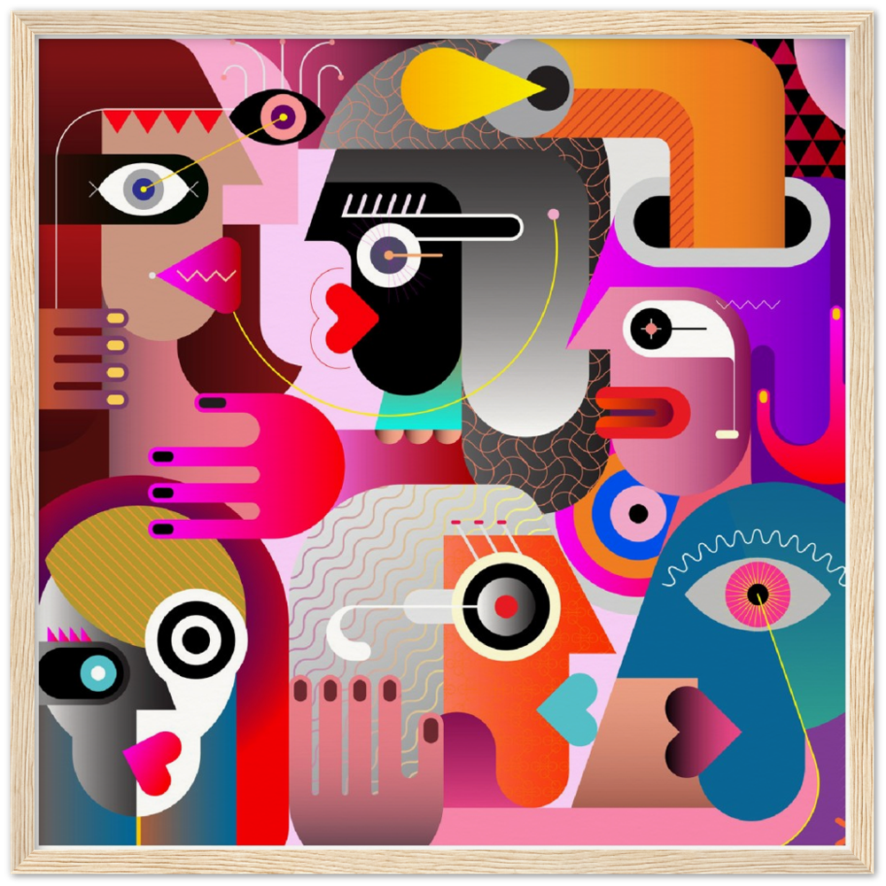 Archival Matte Paper Wooden Framed Abstract 3