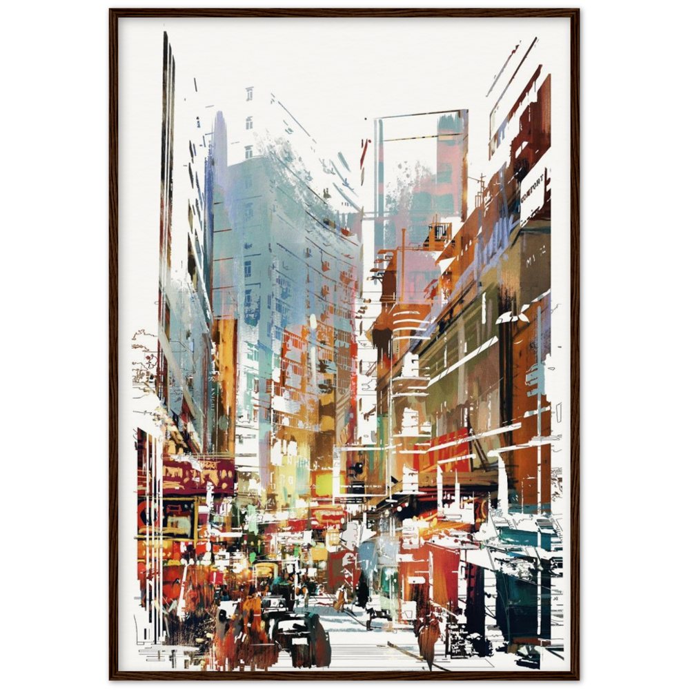 Archival Matte Paper Wooden Framed Cityscape 1