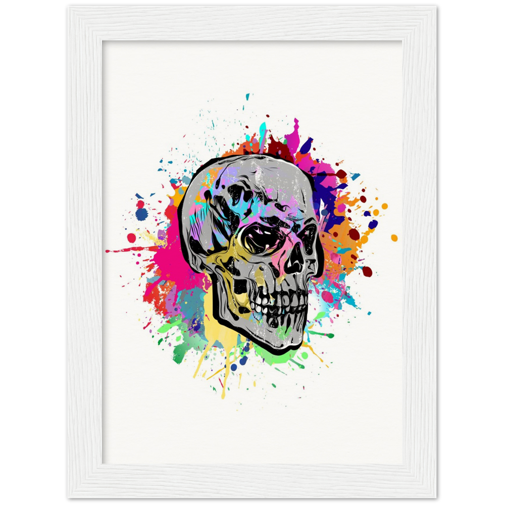 Archival Matte Paper Wooden Framed Abstract Skalle 2