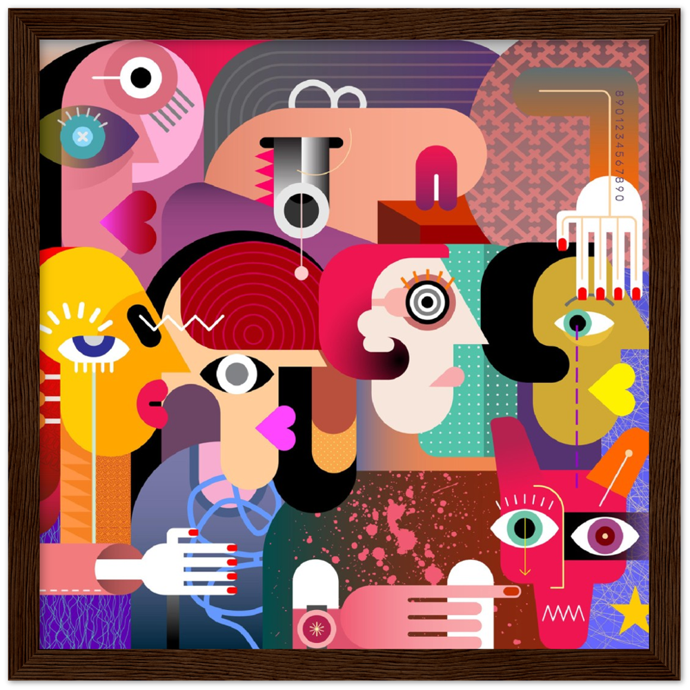 Classic Matte Paper Wooden Framed Abstract 2