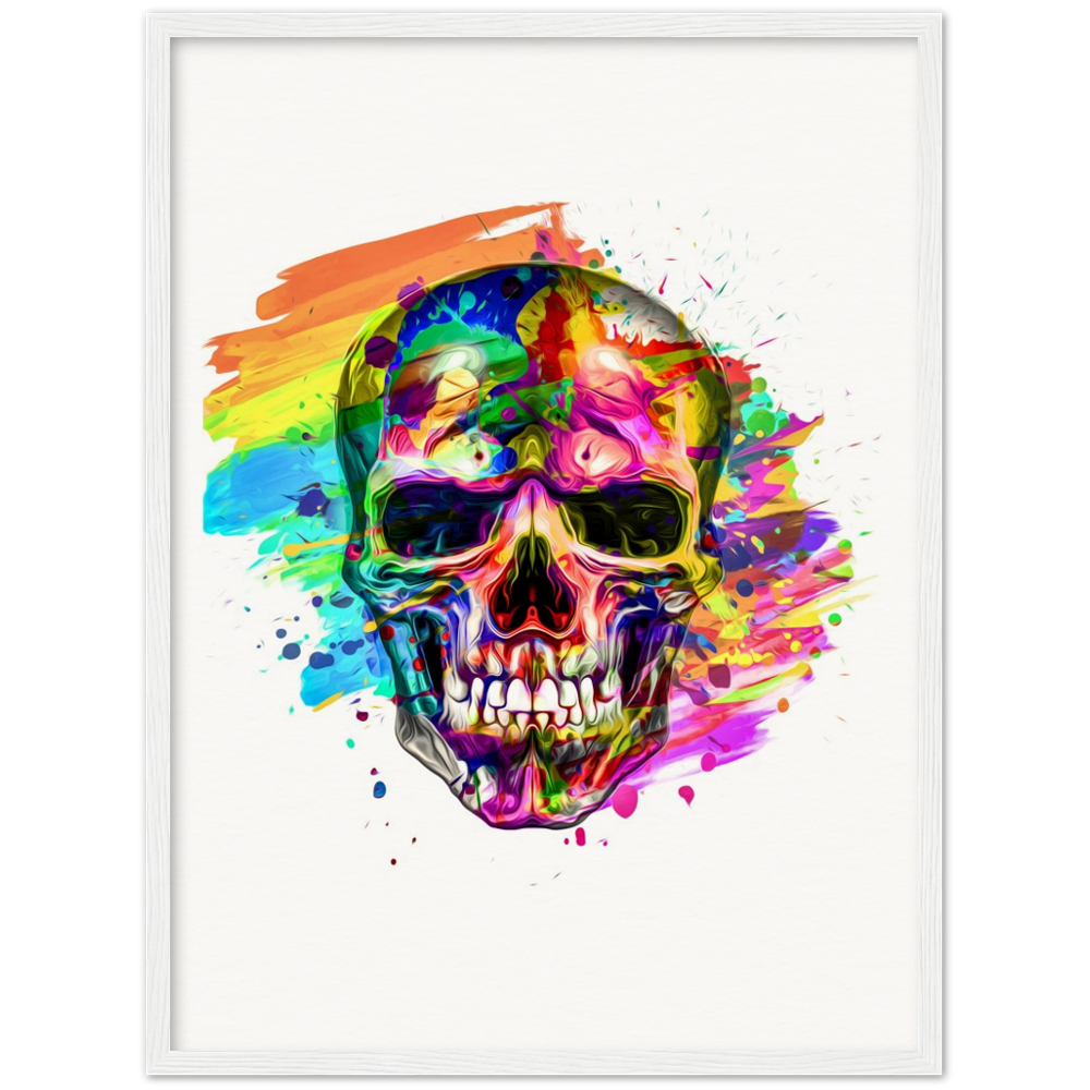 Archival Matte Paper Wooden Framed Abstract Skalle 3