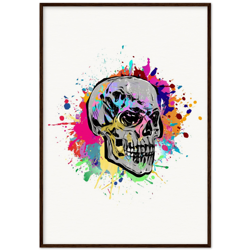 Archival Matte Paper Wooden Framed Abstract Skalle 2