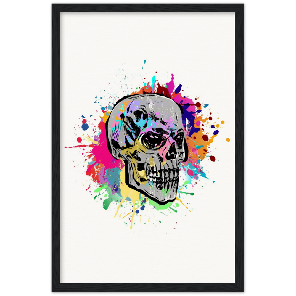 Archival Matte Paper Wooden Framed Abstract Skalle 2