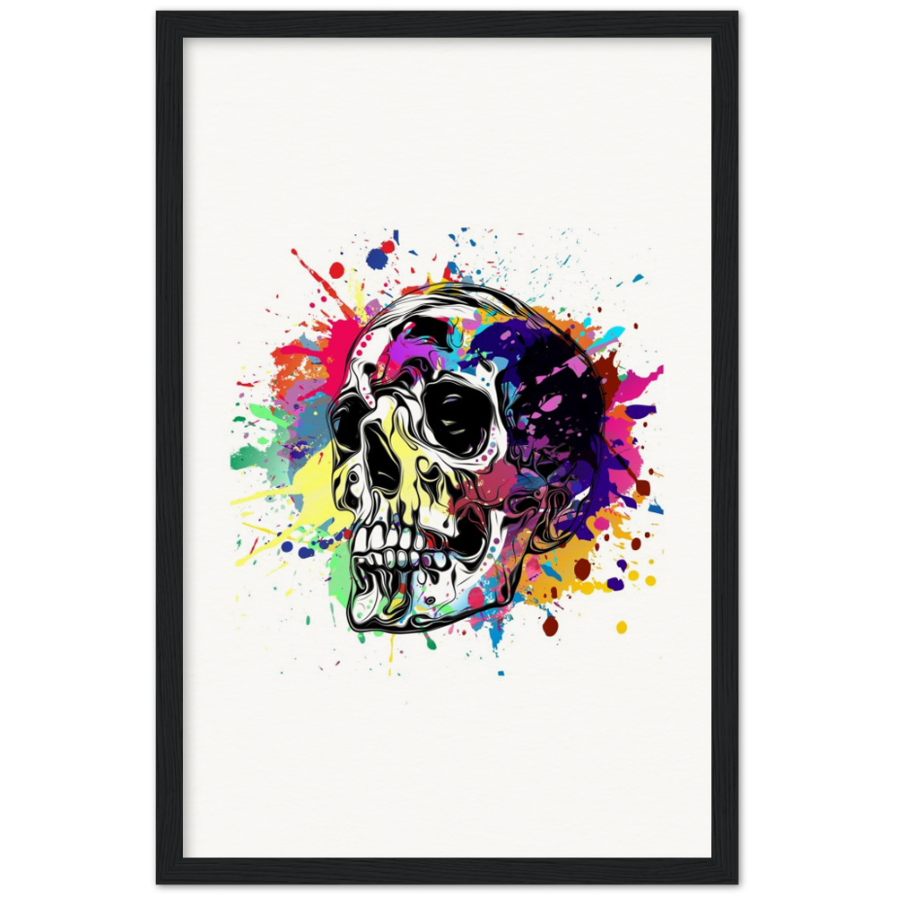 Archival Matte Paper Wooden Framed Abstract Skalle 1