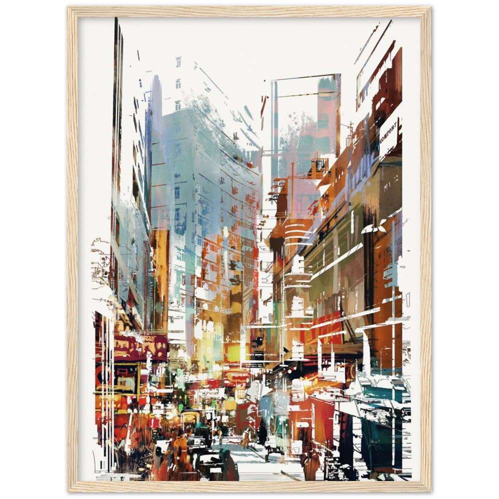Archival Matte Paper Wooden Framed Cityscape 1