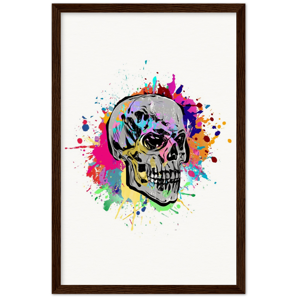 Archival Matte Paper Wooden Framed Abstract Skalle 2