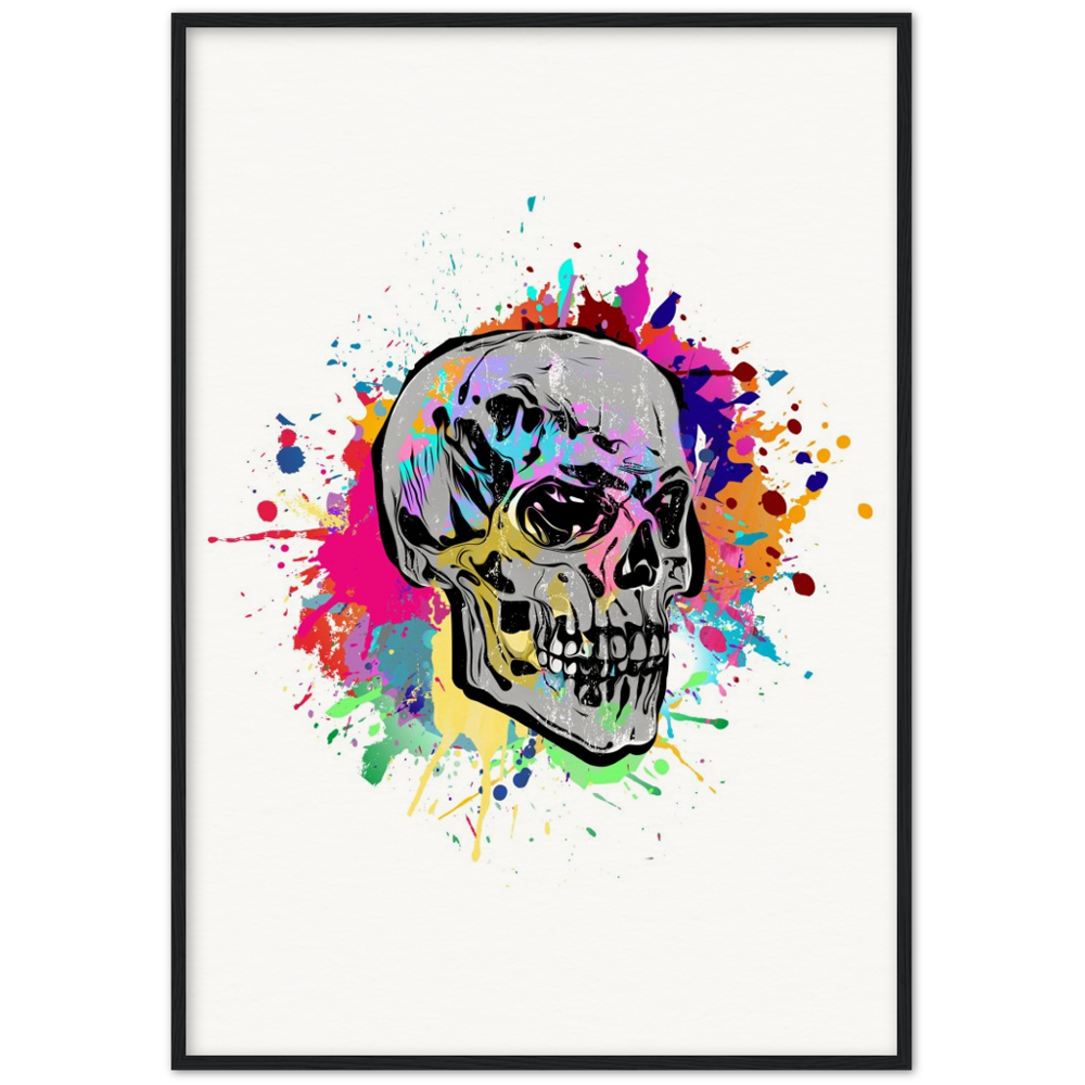 Archival Matte Paper Wooden Framed Abstract Skalle 2