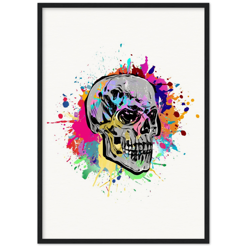 Archival Matte Paper Wooden Framed Abstract Skalle 2