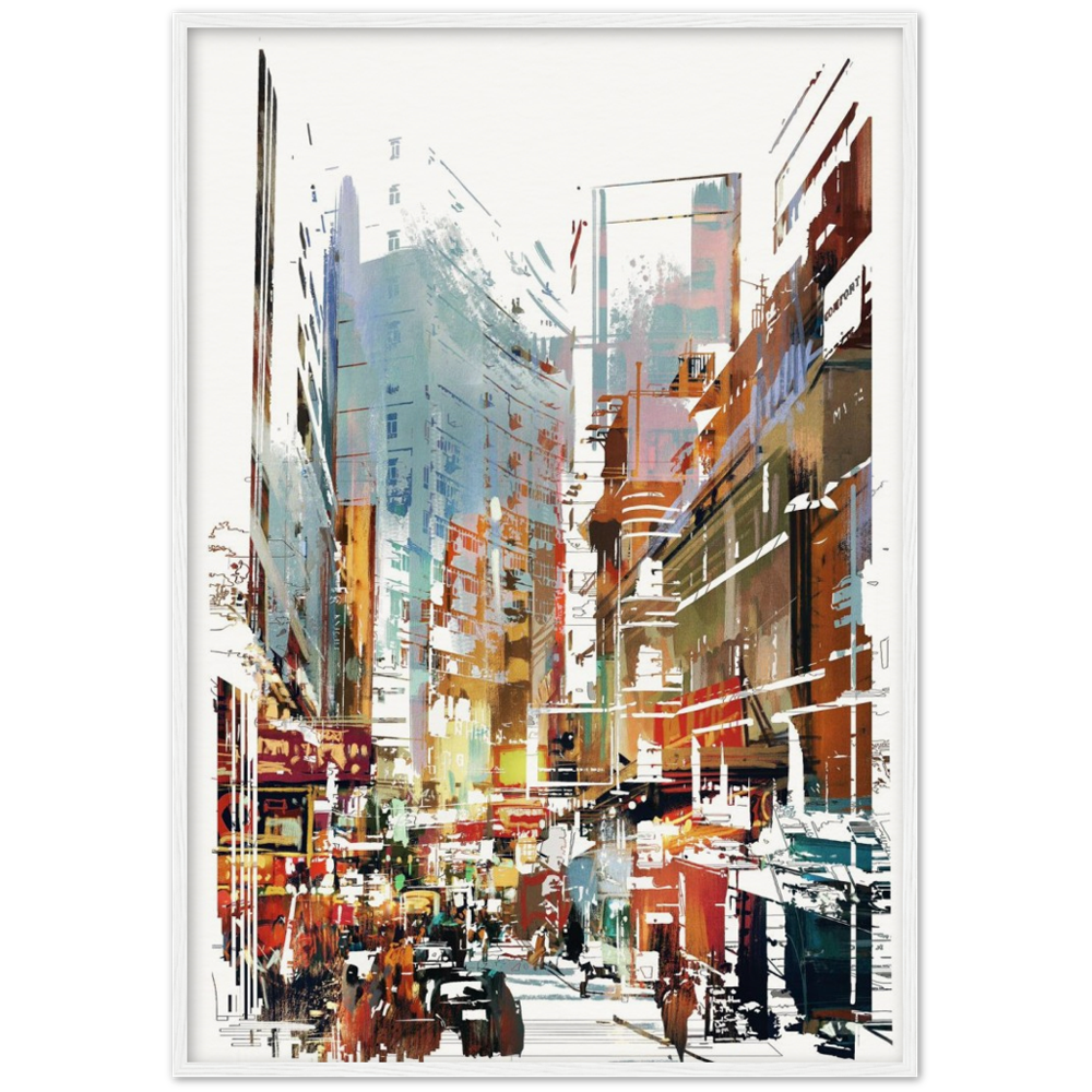 Archival Matte Paper Wooden Framed Cityscape 1