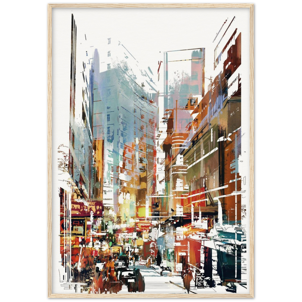 Archival Matte Paper Wooden Framed Cityscape 1