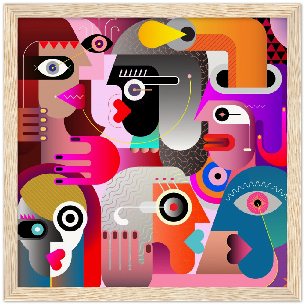 Archival Matte Paper Wooden Framed Abstract 3