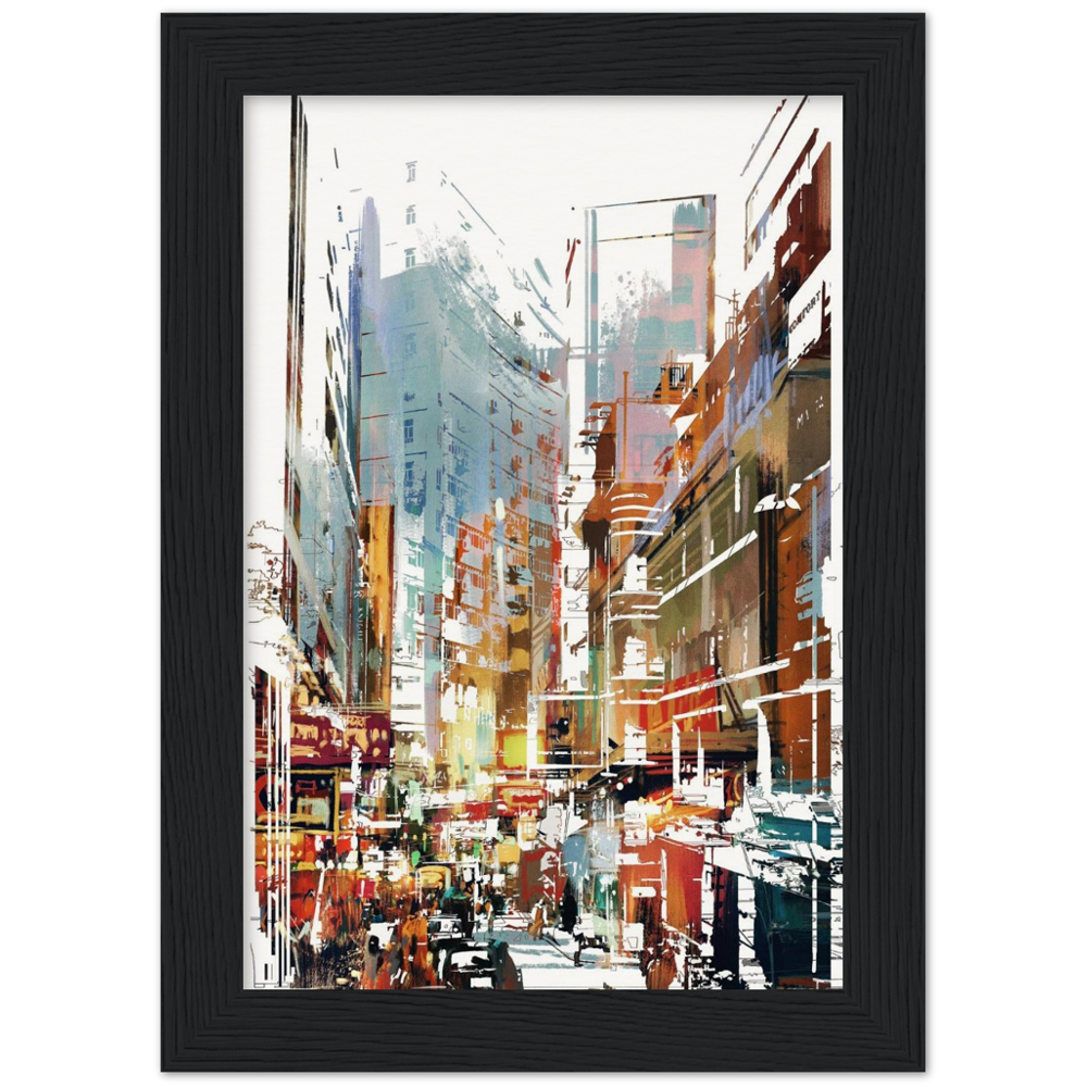Archival Matte Paper Wooden Framed Cityscape 1
