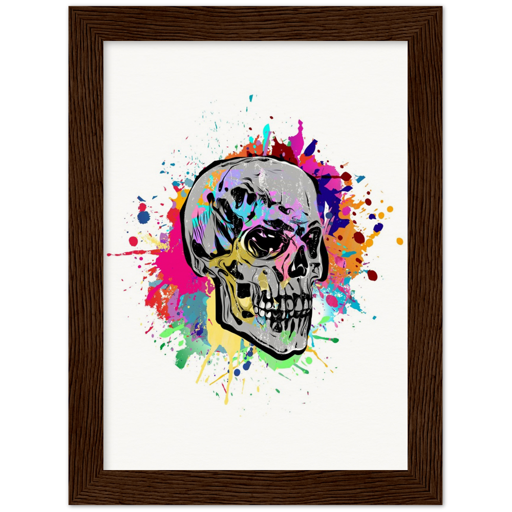 Archival Matte Paper Wooden Framed Abstract Skalle 2