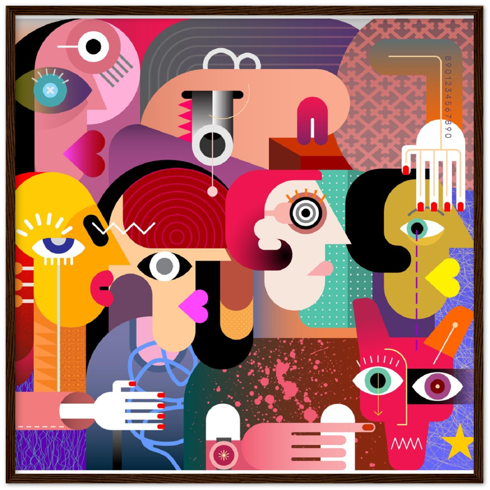 Classic Matte Paper Wooden Framed Abstract 2