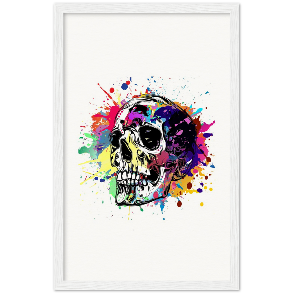 Archival Matte Paper Wooden Framed Abstract Skalle 1