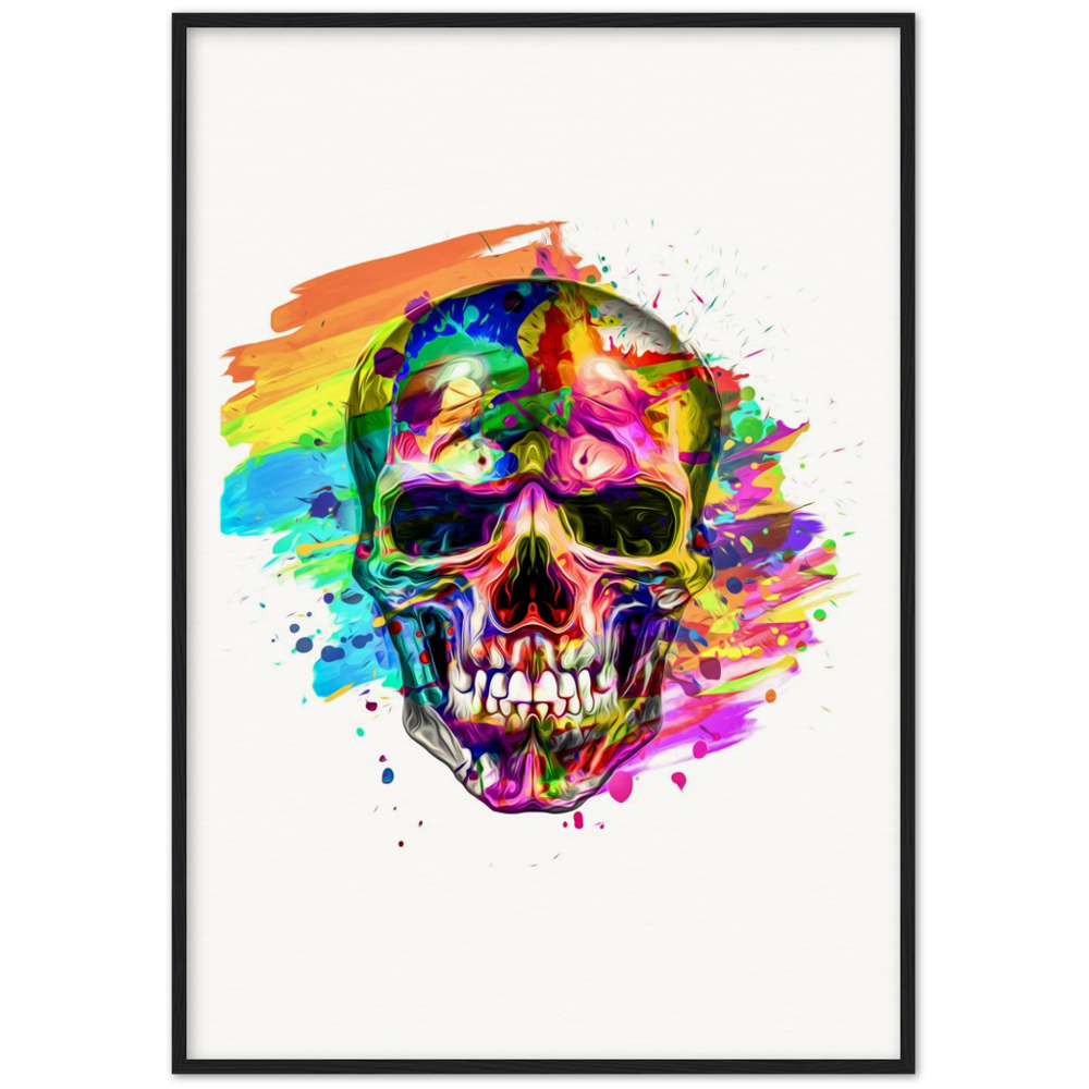 Archival Matte Paper Wooden Framed Abstract Skalle 3