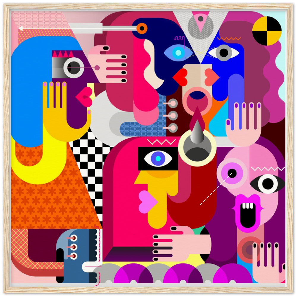 Archival Matte Paper Wooden Framed Abstract 1