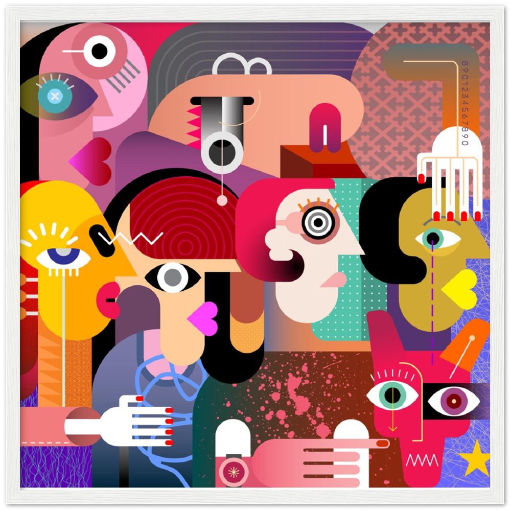 Classic Matte Paper Wooden Framed Abstract 2