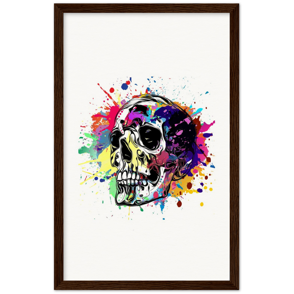 Archival Matte Paper Wooden Framed Abstract Skalle 1