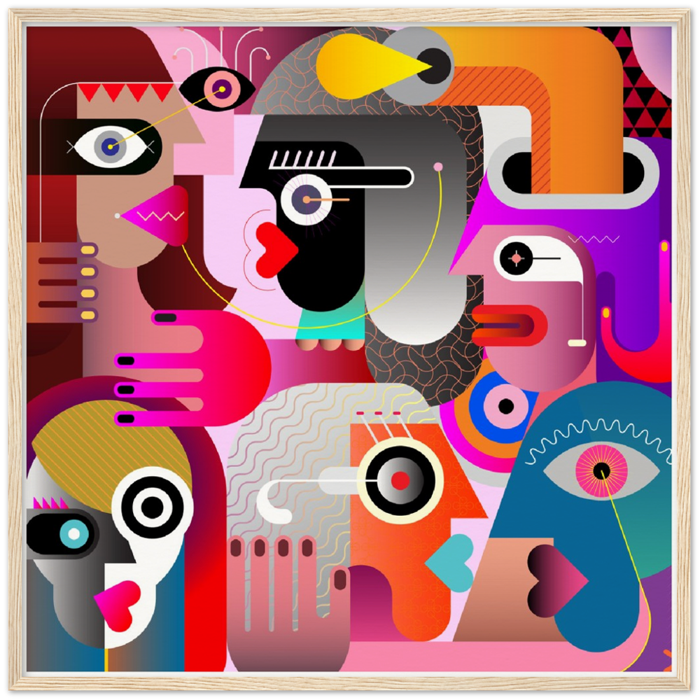 Archival Matte Paper Wooden Framed Abstract 3