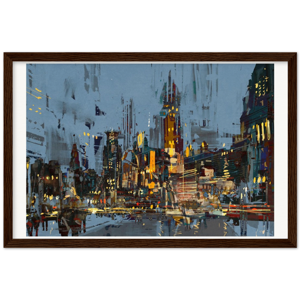 Archival Matte Paper Wooden Framed Cityscape 2