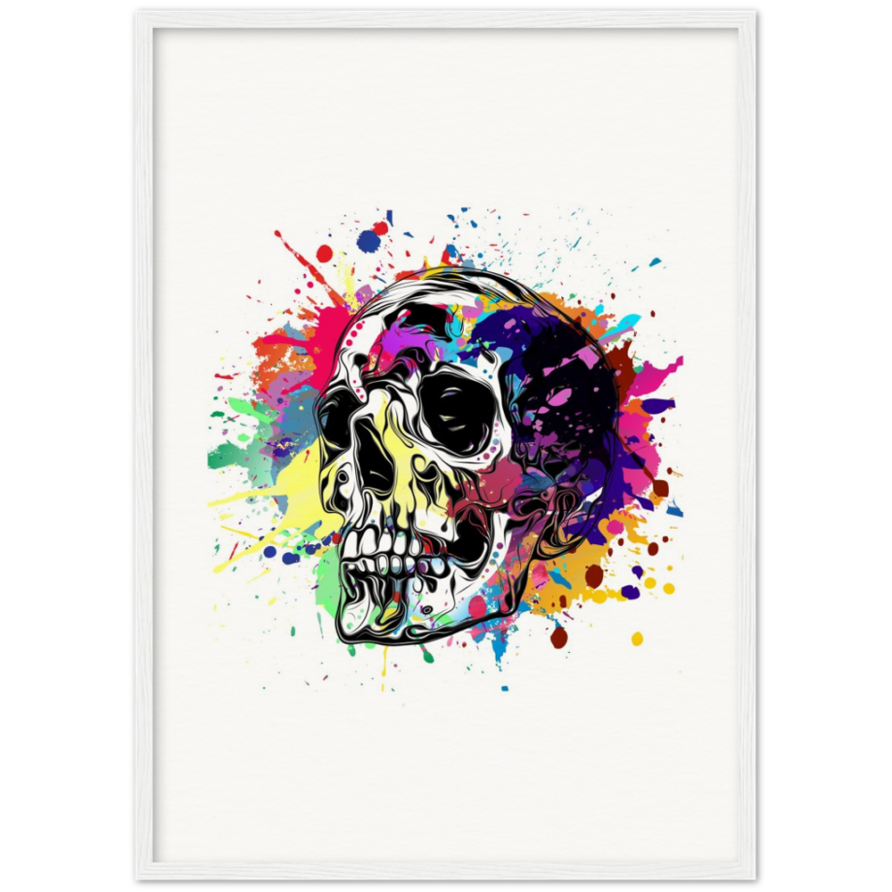 Archival Matte Paper Wooden Framed Abstract Skalle 1