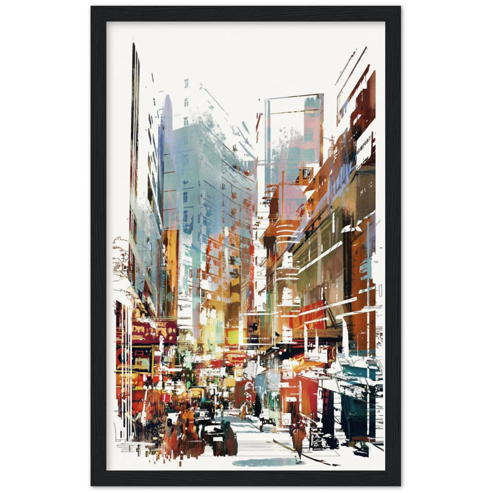 Archival Matte Paper Wooden Framed Cityscape 1