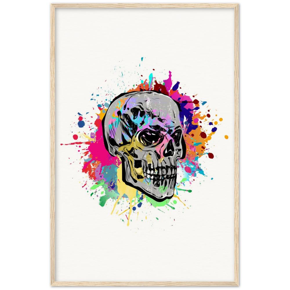 Archival Matte Paper Wooden Framed Abstract Skalle 2