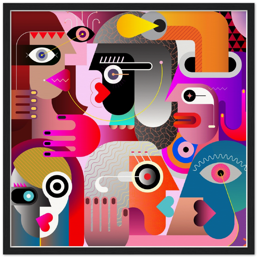 Archival Matte Paper Wooden Framed Abstract 3