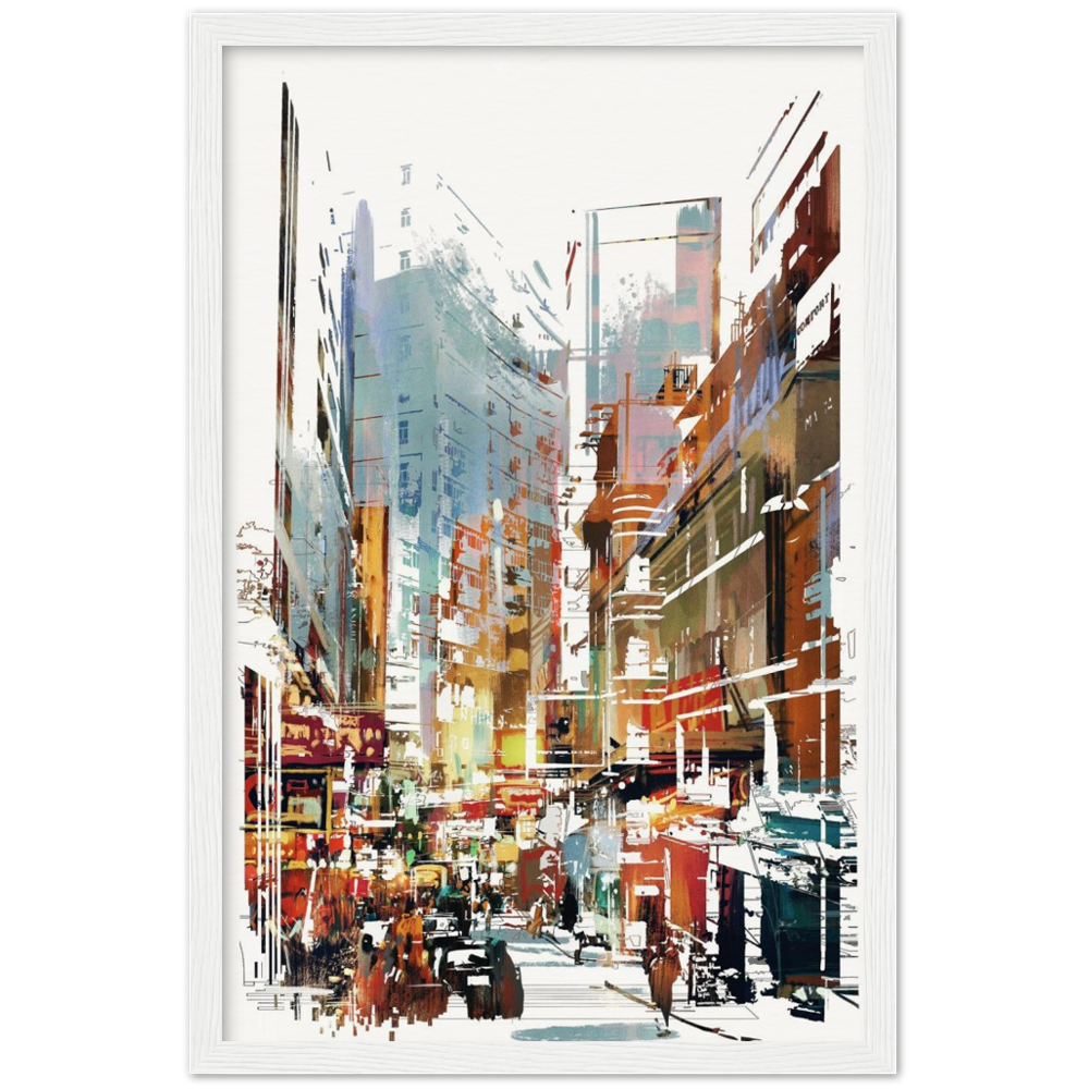 Archival Matte Paper Wooden Framed Cityscape 1