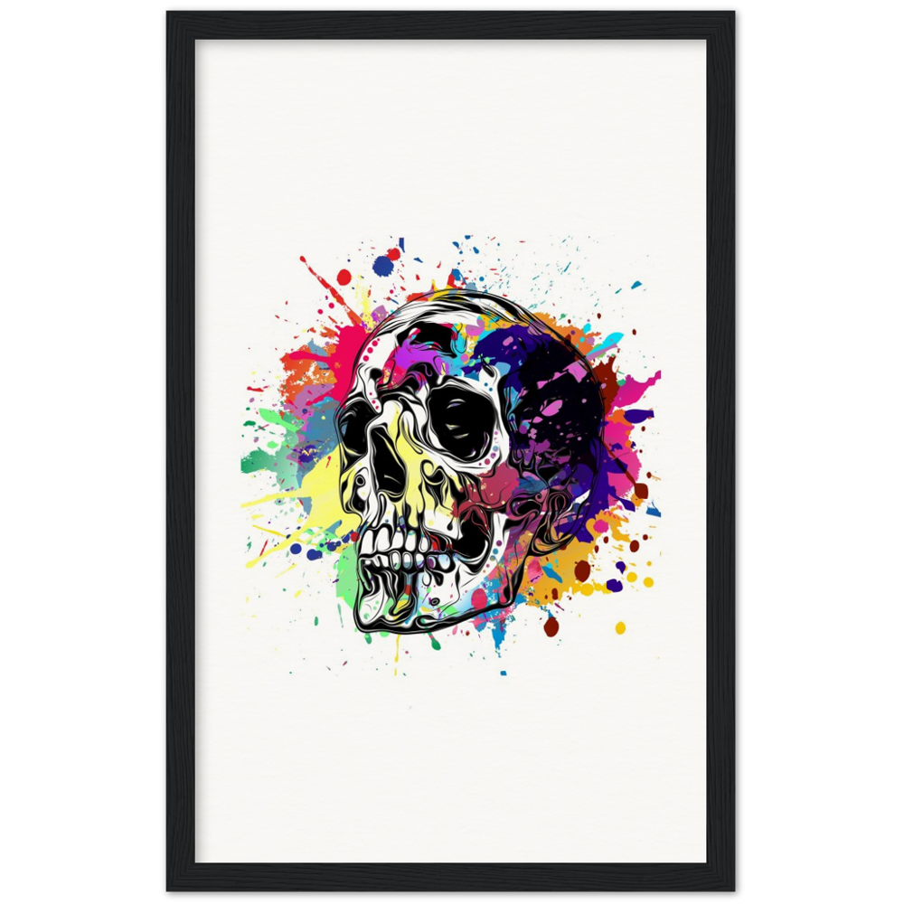 Archival Matte Paper Wooden Framed Abstract Skalle 1