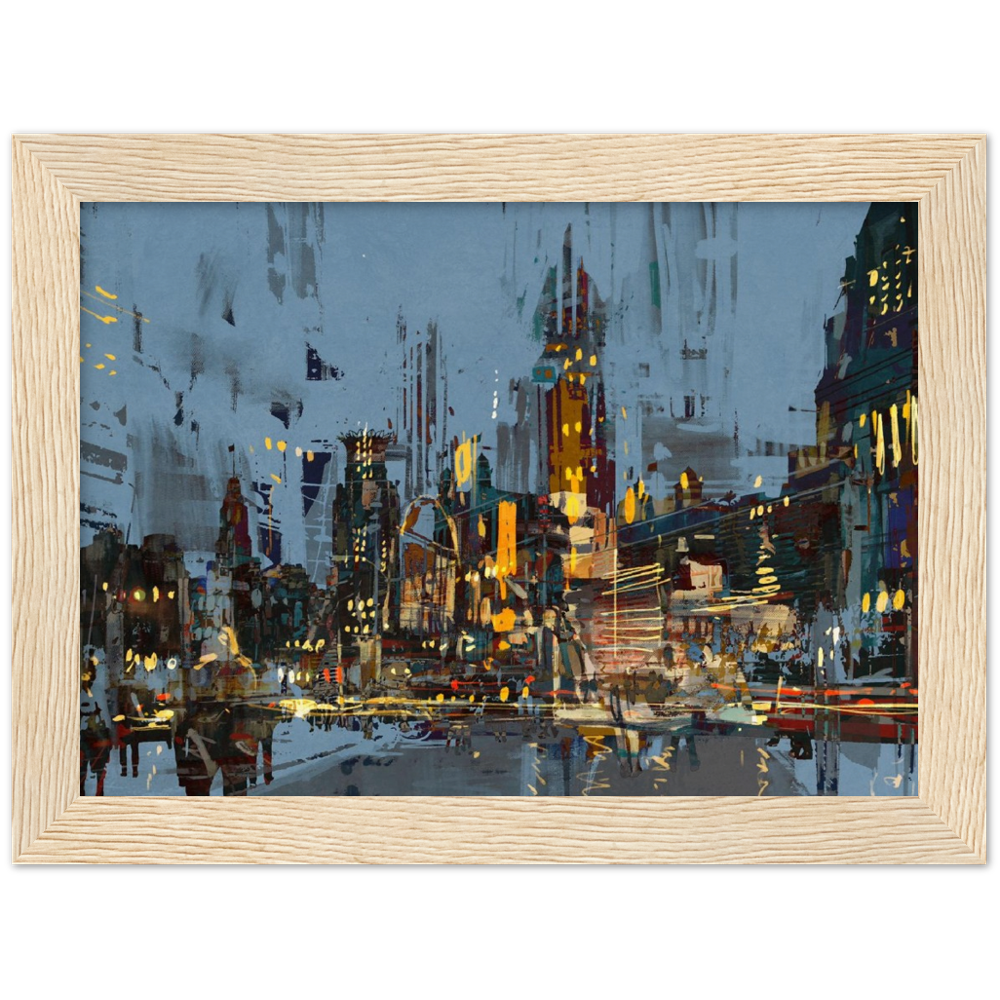 Archival Matte Paper Wooden Framed Cityscape 2