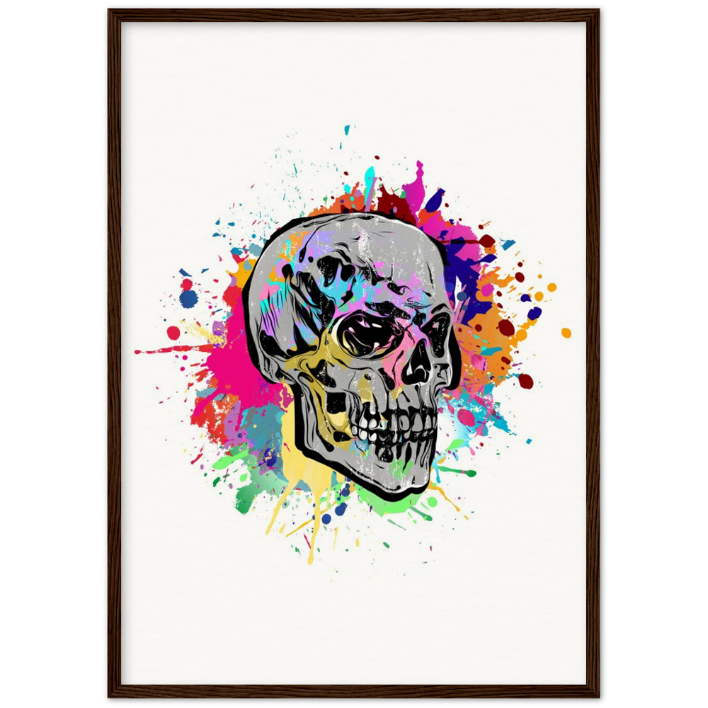 Archival Matte Paper Wooden Framed Abstract Skalle 2