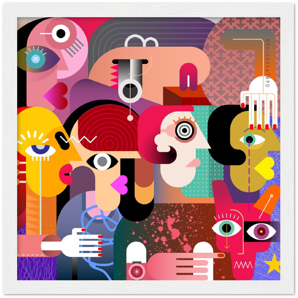 Classic Matte Paper Wooden Framed Abstract 2