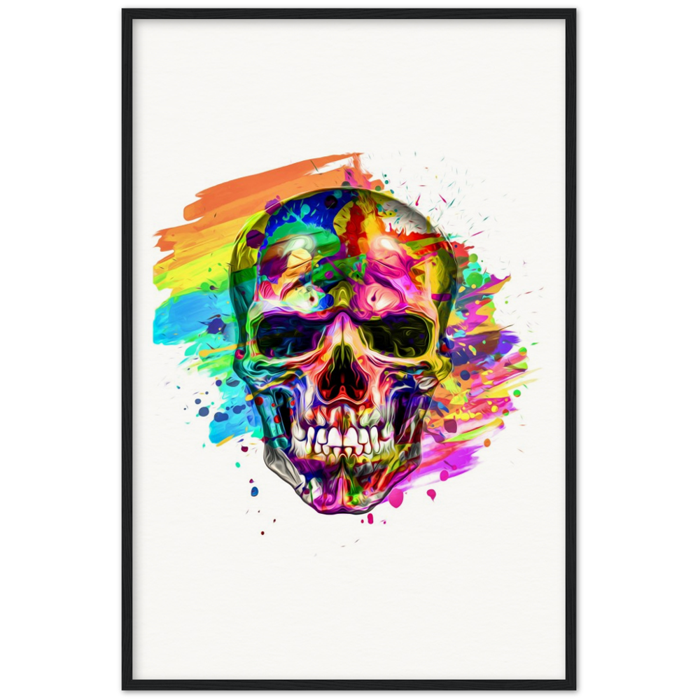 Archival Matte Paper Wooden Framed Abstract Skalle 3