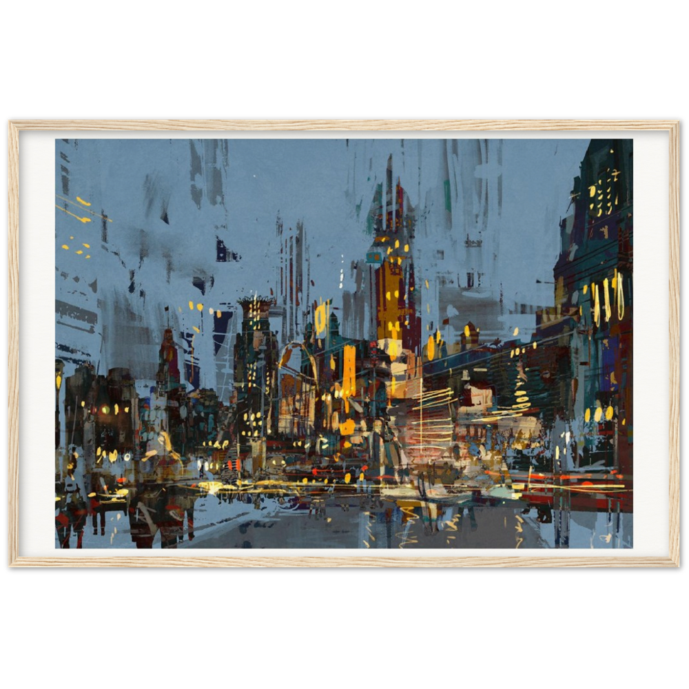 Archival Matte Paper Wooden Framed Cityscape 2