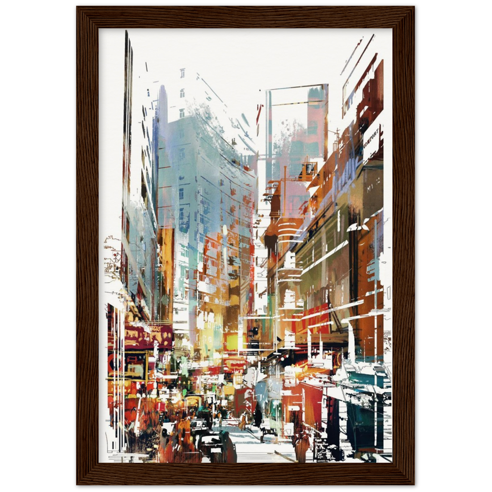 Archival Matte Paper Wooden Framed Cityscape 1