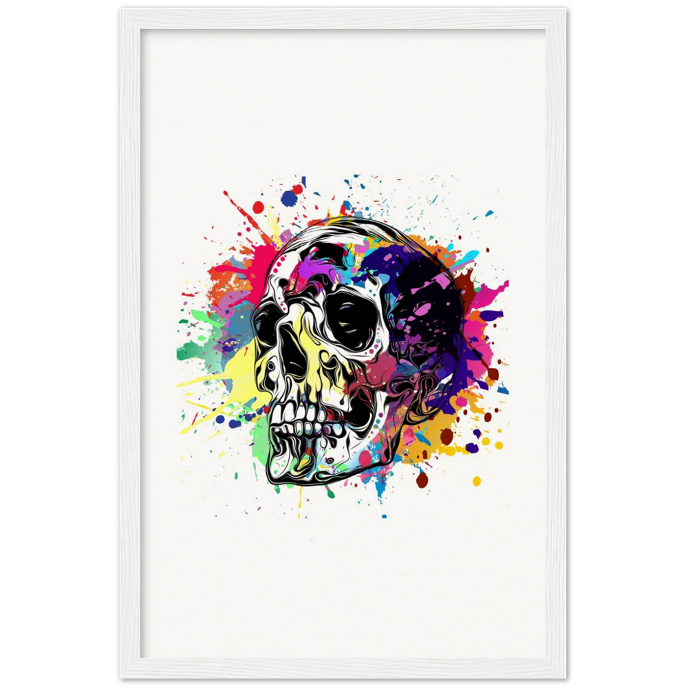 Archival Matte Paper Wooden Framed Abstract Skalle 1