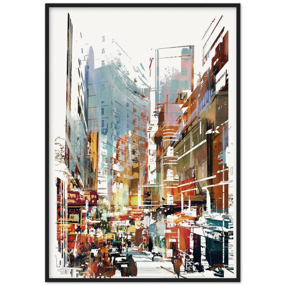 Archival Matte Paper Wooden Framed Cityscape 1