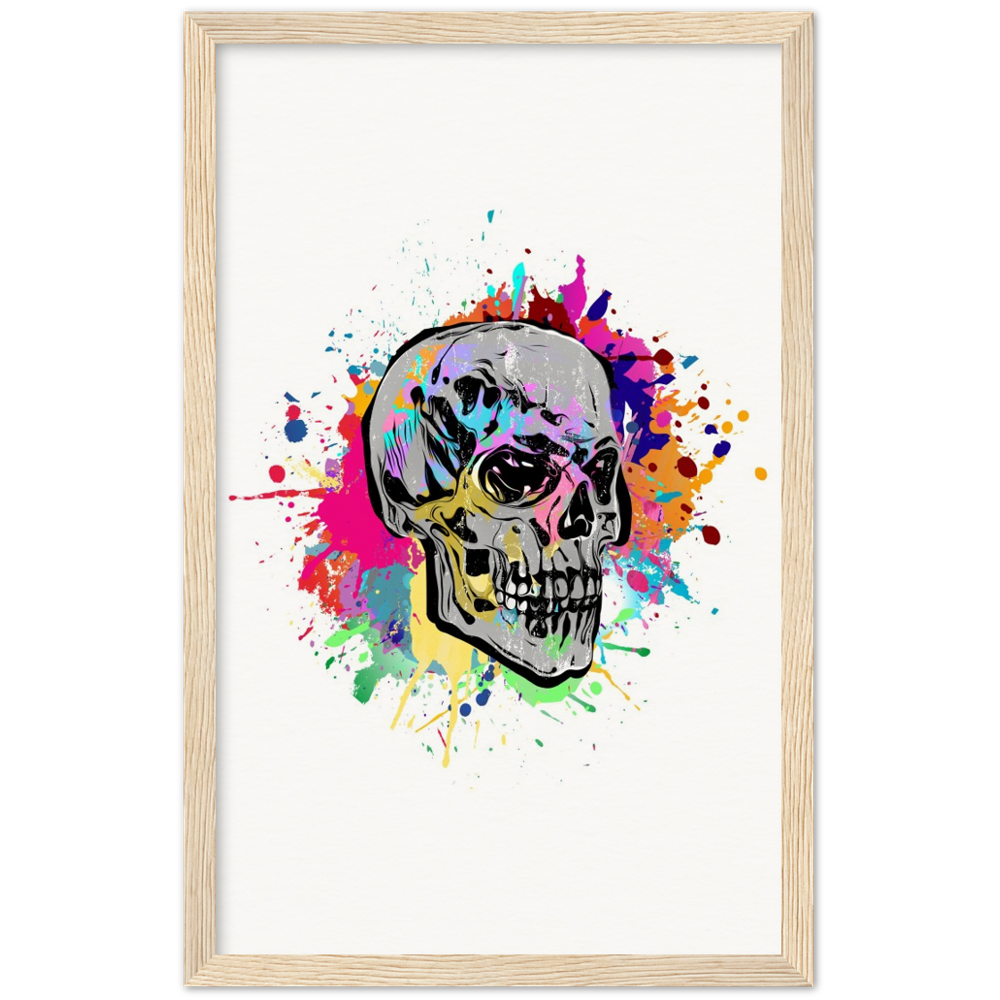 Archival Matte Paper Wooden Framed Abstract Skalle 2