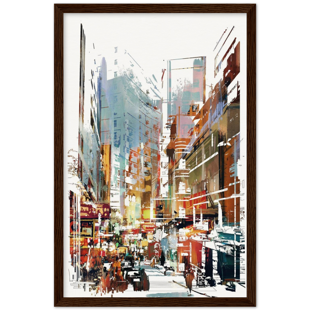 Archival Matte Paper Wooden Framed Cityscape 1